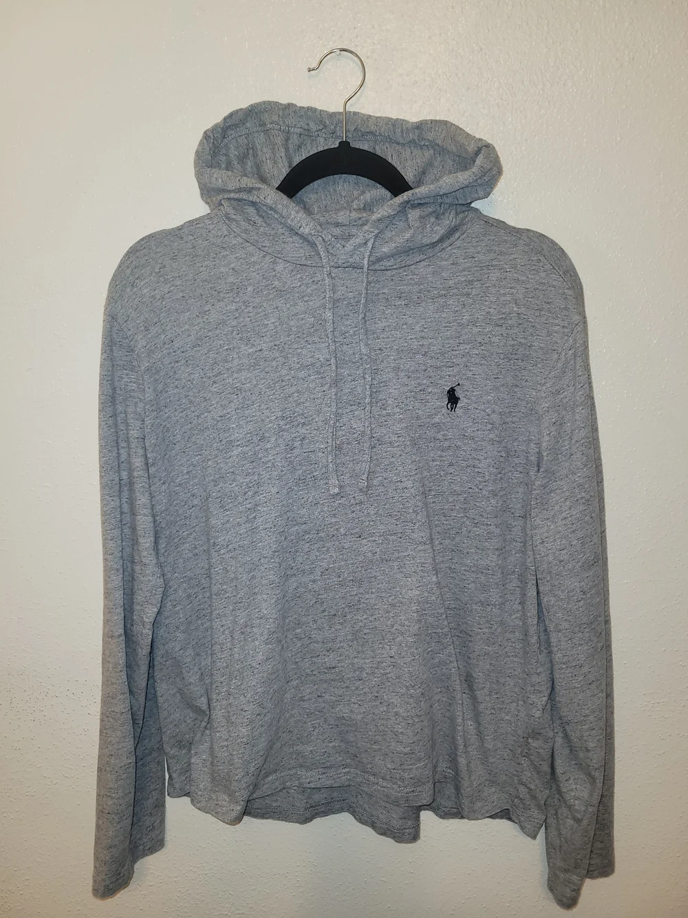 Polo Ralph Lauren Men’s Medium Gray Cotton Jersey Hoodie Pony Logo